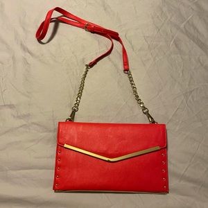 Gold and coral Gianni Bini clutch